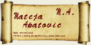 Mateja Apatović vizit kartica